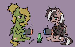 Size: 2960x1848 | Tagged: safe, derpibooru import, oc, oc only, alicorn, bat pony, bong, clothes, drugs, hoodie, marijuana, nintendo switch, vape