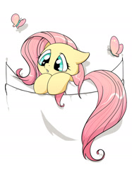 Size: 1239x1654 | Tagged: safe, artist:yukandasama, derpibooru import, fluttershy, butterfly, pony, g4, cute, female, mare, pocket, pocket pony, shyabetes, solo, tiny, tiny ponies