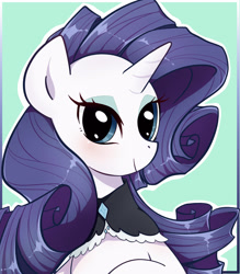 Size: 2291x2618 | Tagged: safe, artist:yukandasama, derpibooru import, rarity, pony, unicorn, g4, bust, female, horn, looking at you, mare, smiling, solo