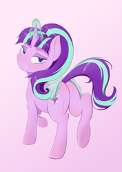 Size: 2480x3508 | Tagged: safe, artist:gargantua, derpibooru import, starlight glimmer, pony, unicorn, g4, butt, dat towelin', female, glimmer glutes, horn, looking at you, mare, plot, scene interpretation, solo, towel