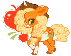 Size: 1337x1046 | Tagged: safe, artist:sweetpinkheart0, derpibooru import, applejack, earth pony, pony, g4, alternate design, cute, female, jackabetes, mare, orange coat, simple background, solo, white background