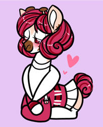 Size: 750x920 | Tagged: safe, artist:paperbagpony, derpibooru import, blushing, clothes, giraffe oc, skirt