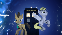 Size: 1920x1080 | Tagged: safe, derpibooru import, derpy hooves, doctor whooves, doctor who, sonic screwdriver, tardis