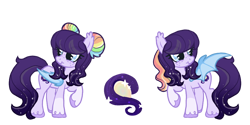 Size: 1000x500 | Tagged: safe, artist:lastunicorn666, derpibooru import, oc, oc:iridescent opaline, bat pony, pony, female, mare, simple background, solo, transparent background