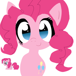 Size: 1280x1280 | Tagged: safe, artist:zombiiicupcakez, derpibooru import, pinkie pie, earth pony, pony, g4, female, mare, simple background, solo, white background