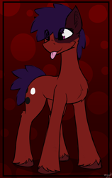 Size: 2074x3288 | Tagged: safe, artist:monycaalot, derpibooru import, oc, oc only, oc:mony caalot, earth pony, pony, :p, cheek fluff, chest fluff, cute, ear fluff, ears, earth pony oc, eye clipping through hair, eyelashes, female, gradient background, head turn, leg fluff, mare, short hair, slender, standing, thin, tongue, tongue out