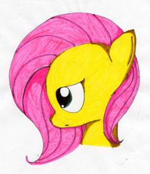 Size: 829x964 | Tagged: safe, artist:fleiiha, derpibooru import, fluttershy, pegasus, pony, g4, solo, traditional art