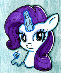 Size: 828x981 | Tagged: safe, artist:fleiiha, derpibooru import, rarity, pony, unicorn, g4, female, horn, mare, solo, traditional art