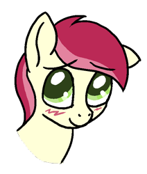 Size: 517x610 | Tagged: safe, artist:frilanka, derpibooru import, roseluck, earth pony, pony, g4, blushing, ears, female, floppy ears, looking at you, mare, simple background, solo, transparent background