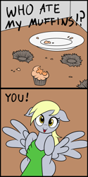 Size: 1001x2000 | Tagged: safe, artist:vomitvomiting, derpibooru import, derpy hooves, oc, oc:anon, human, pony, g4, ears, floppy ears, meme, ponified, ponified meme, species swap, text