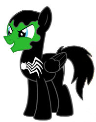 Size: 975x1244 | Tagged: safe, artist:shieldwingarmorofgod, derpibooru import, oc, oc:star armour, g4, male, marvel, simple background, solo, symbiote, transparent background, vector, venom