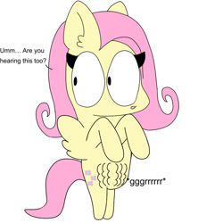 Size: 894x894 | Tagged: safe, artist:milathefoxcutie13647, derpibooru import, fluttershy, pegasus, pony, bipedal, female, mare, simple background, solo, stomach growl, stomach noise, white background