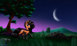 Size: 5000x3000 | Tagged: safe, artist:pony-stark, derpibooru import, pony, unicorn, battletoads, crossover, dark queen, evening, horn, mountain, outdoors, rock, scenery, solo