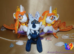 Size: 1752x1280 | Tagged: safe, artist:1stastrastudio, derpibooru import, daybreaker, princess luna, seapony (g4), irl, photo, plushie, seaponified, self paradox, self ponidox, species swap