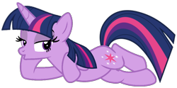 Size: 1052x523 | Tagged: safe, artist:noi kincade, derpibooru import, twilight sparkle, unicorn twilight, pony, unicorn, draw me like one of your french girls, female, horn, looking at you, lying down, simple background, solo, transparent background, vector