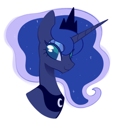 Size: 1394x1458 | Tagged: safe, artist:risswm, derpibooru import, princess luna, alicorn, pony, g4, bust, female, mare, no pupils, simple background, slender, solo, thin, white background