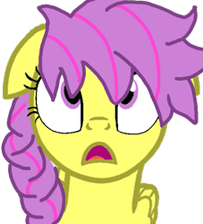 Size: 525x578 | Tagged: safe, artist:xeniameower, derpibooru import, oc, oc only, oc:xenia, pegasus, pony, base used, digital art, female, looking up, mare, pegasus oc, pink stripes, purple eyes, purple mane, purple tail, shocked, shocked expression, simple background, solo, tail, transparent background, yellow pony