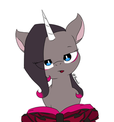 Size: 1198x1280 | Tagged: safe, artist:jhonnyul, derpibooru import, fhtng th§ ¿nsp§kbl, oleander, unicorn, them's fightin' herds, banned from equestria daily, book, community related, eyeshadow, female, front view, horn, looking at you, makeup, simple background, solo, white background