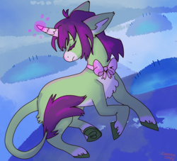 Size: 2127x1935 | Tagged: safe, artist:cinnamonsparx, derpibooru import, oc, pony, unicorn, female, horn, mare, neck bow, solo