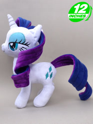 Size: 416x555 | Tagged: safe, artist:onlyfactory, derpibooru import, rarity, pony, unicorn, g4, 12 inches, bootleg, cutie mark, female, horn, lidded eyes, mare, photo, plushie