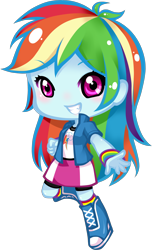 Size: 1902x3129 | Tagged: safe, artist:yuuabyss, derpibooru import, rainbow dash, equestria girls, g4, chibi, female, grin, simple background, smiling, solo, transparent background