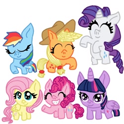 Size: 1000x1000 | Tagged: safe, artist:juarezdejesus, derpibooru import, applejack, fluttershy, pinkie pie, rainbow dash, rarity, twilight sparkle, twilight sparkle (alicorn), alicorn, g4, mane six, simple background, white background