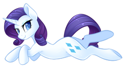 Size: 3301x1816 | Tagged: safe, artist:scarlet-spectrum, derpibooru import, rarity, pony, unicorn, g4, crossed arms, female, horn, looking at you, lying down, mare, prone, simple background, smiling, solo, transparent background