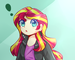 Size: 1280x1024 | Tagged: safe, artist:cheerymoon2017, derpibooru import, sunset shimmer, human, equestria girls, g4, :o, blushing, bust, cute, exclamation point, female, human coloration, looking at you, open mouth, shimmerbetes, solo