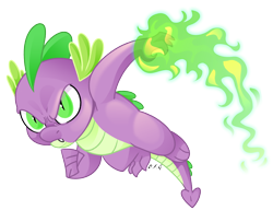 Size: 2548x1955 | Tagged: safe, artist:dragonfoxgirl, derpibooru import, spike, dragon, g4, angry, badass, badass spike, dragonfire, epic spike, fire, green fire, grumpy spike, male, pyromancy, simple background, slit eyes, solo, transparent background, wingless spike