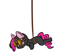 Size: 2372x2074 | Tagged: safe, derpibooru import, pinkie pie, earth pony, g4, goggles, ninja, pinkie spy, rope