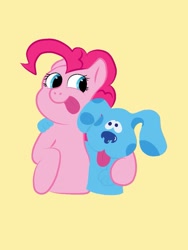 Size: 765x1020 | Tagged: safe, artist:weirdobr0ny, derpibooru import, pinkie pie, dog, earth pony, blue (blue's clues), blue's clues, female