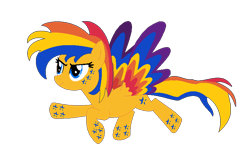 Size: 771x492 | Tagged: safe, artist:brightstar40k, derpibooru import, oc, oc only, oc:flare spark, pegasus, g4, female, pegasus oc, rainbow power, simple background, solo, transparent background