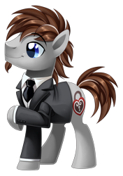 Size: 1756x2500 | Tagged: safe, artist:centchi, derpibooru import, oc, oc only, oc:subzero grey, earth pony, pony, clothes, male, simple background, solo, stallion, suit, transparent background