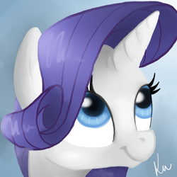 Size: 500x500 | Tagged: safe, artist:kunomasu, derpibooru import, rarity, g4, bust, female, portrait, solo, watermark.