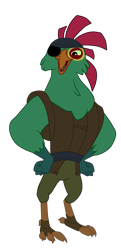 Size: 1419x2925 | Tagged: safe, artist:gmaplay, derpibooru import, anthro, bird, g4, my little pony: the movie, cropped, mullet (g4), ornithian, parrot pirates, pirate, simple background, solo, transparent background