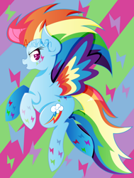 Size: 828x1093 | Tagged: safe, artist:audreen, derpibooru import, rainbow dash, pegasus, pony, g4, abstract background, rainbow power, solo