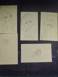 Size: 1538x2048 | Tagged: safe, artist:taurson, derpibooru import, applejack, derpy hooves, fluttershy, earth pony, pegasus, pony, g4, female, grin, mare, pencil drawing, photo, smiling, traditional art, trio