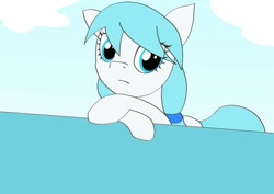 Size: 1122x794 | Tagged: artist needed, source needed, safe, derpibooru import, pony, g4, blue eyes, blue hair, cloud, female, mare, solo