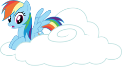 Size: 5485x3000 | Tagged: safe, artist:cloudy glow, derpibooru import, rainbow dash, pegasus, pony, g4, griffon the brush off, cloud, female, mare, on a cloud, simple background, solo, transparent background, vector