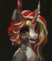 Size: 1768x2084 | Tagged: safe, artist:rvsd, derpibooru import, oc, oc only, pony, unicorn, bit, carousel horse, circlet, commission, female, horn, horn jewelry, jewelry, mare, solo