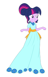 Size: 2000x3197 | Tagged: safe, artist:cartoonmasterv3, artist:nie-martw-sie-o-mnie, derpibooru import, twilight sparkle, twilight sparkle (alicorn), alicorn, human, equestria girls, g4, make new friends but keep discord, clothes, dress, equestria girls-ified, gala dress, humanized, long dress, long skirt, simple background, skirt, solo, transparent background