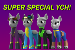 Size: 1500x1000 | Tagged: safe, artist:argos90, derpibooru import, pegasus, pony, 3d, 3d model, clothes, commission, costume, gradient background, shadowbolts uniform, uniform, washouts uniform, wonderbolts uniform, your character here