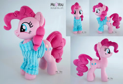 Size: 2150x1474 | Tagged: safe, artist:meplushyou, derpibooru import, pinkie pie, pony, clothes, irl, photo, plushie, solo, sweater