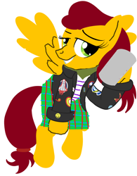 Size: 2500x3200 | Tagged: safe, oc, oc:asher mchooves, pegasus, pony, adorkable, amber coat, best pony, blouse, bomber jacket, clothes, dork, explosive, feminism, green eyes, jacket, kilt, maroon mane, maroon tail, military tactician, open clothes, open jacket, scarf, scrim, scrim scarf, striped blouse, tartan, tomboy, warrior, wonderbolts