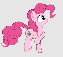 Size: 1199x1080 | Tagged: safe, artist:calmbreezes, derpibooru import, pinkie pie, earth pony, pony, gray background, simple background, solo