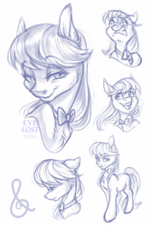 Size: 2362x3543 | Tagged: safe, artist:evelost, derpibooru import, octavia melody, earth pony, pony, g4, chest fluff, emotions, looking at you, monochrome, open mouth, open smile, sketch, smiling, smiling at you, solo