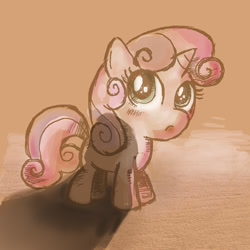 Size: 600x600 | Tagged: safe, derpibooru import, sweetie belle, pony, unicorn, g4, female, full body, horn, mare, shadow, solo