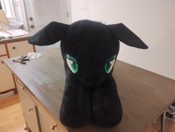 Size: 4080x3072 | Tagged: safe, artist:anonymous, derpibooru import, queen chrysalis, g4, /create/, bald, chrysalis plushie, ears, female, floppy ears, incomplete, indoors, irl, missing horn, photo, plushie, wip