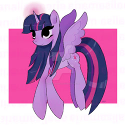 Size: 894x894 | Tagged: safe, artist:analisamaria, derpibooru import, twilight sparkle, alicorn, pony, g4, deviantart watermark, female, long legs, mare, obtrusive watermark, passepartout, solo, watermark