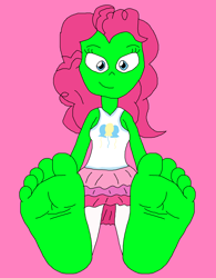 Size: 1841x2362 | Tagged: safe, artist:declucivemario2842, derpibooru import, pinkie pie, equestria girls, g4, feet, female, fetish, foot fetish, foot focus, green skin, hulk out